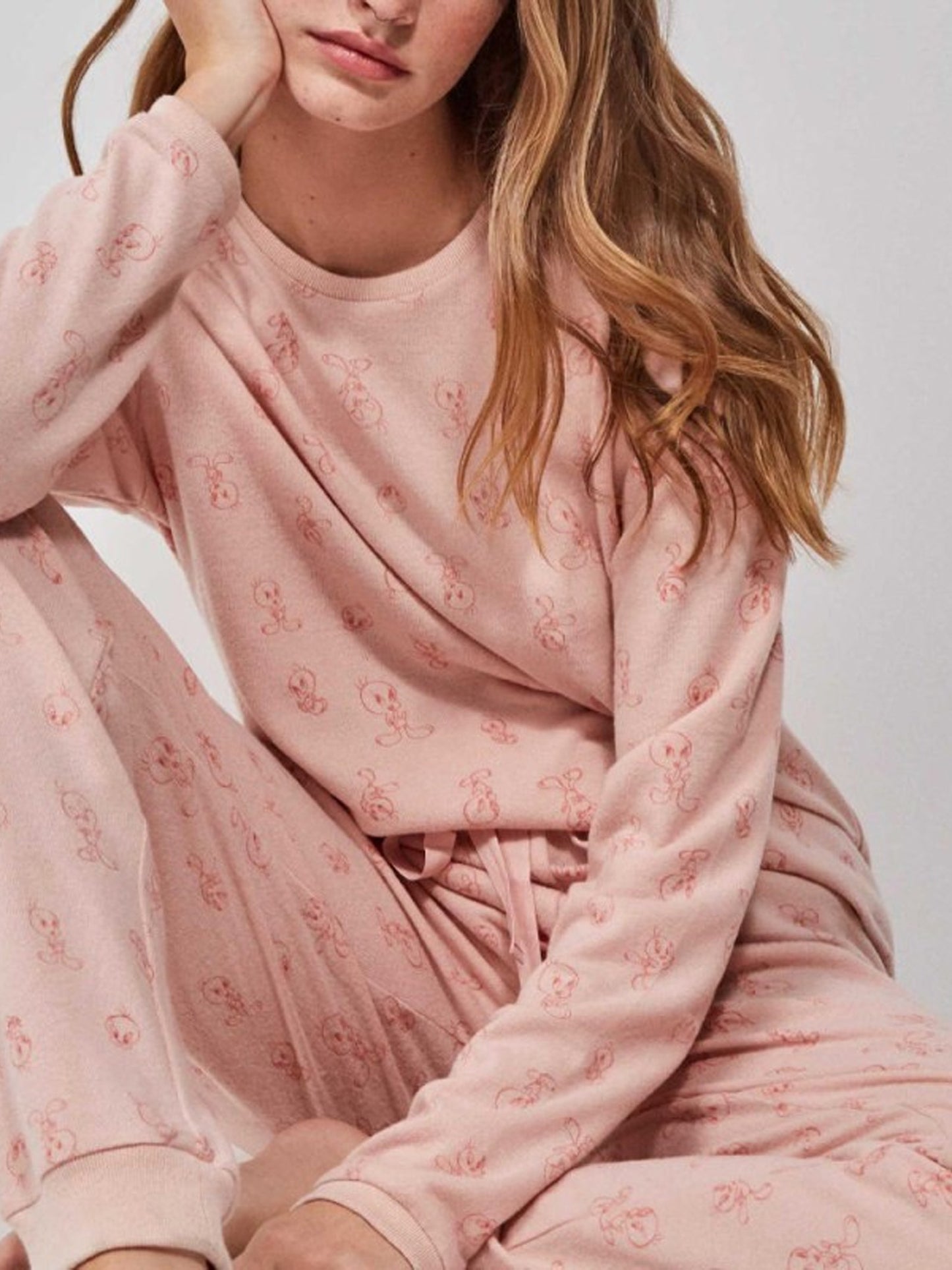 Pijama de punto suave con estampado