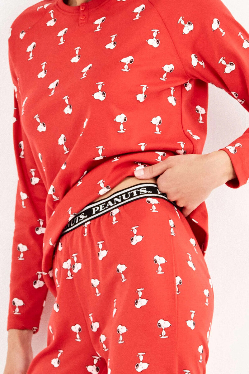 Conjunto pijama en punto interlock micro estampado Snoopy