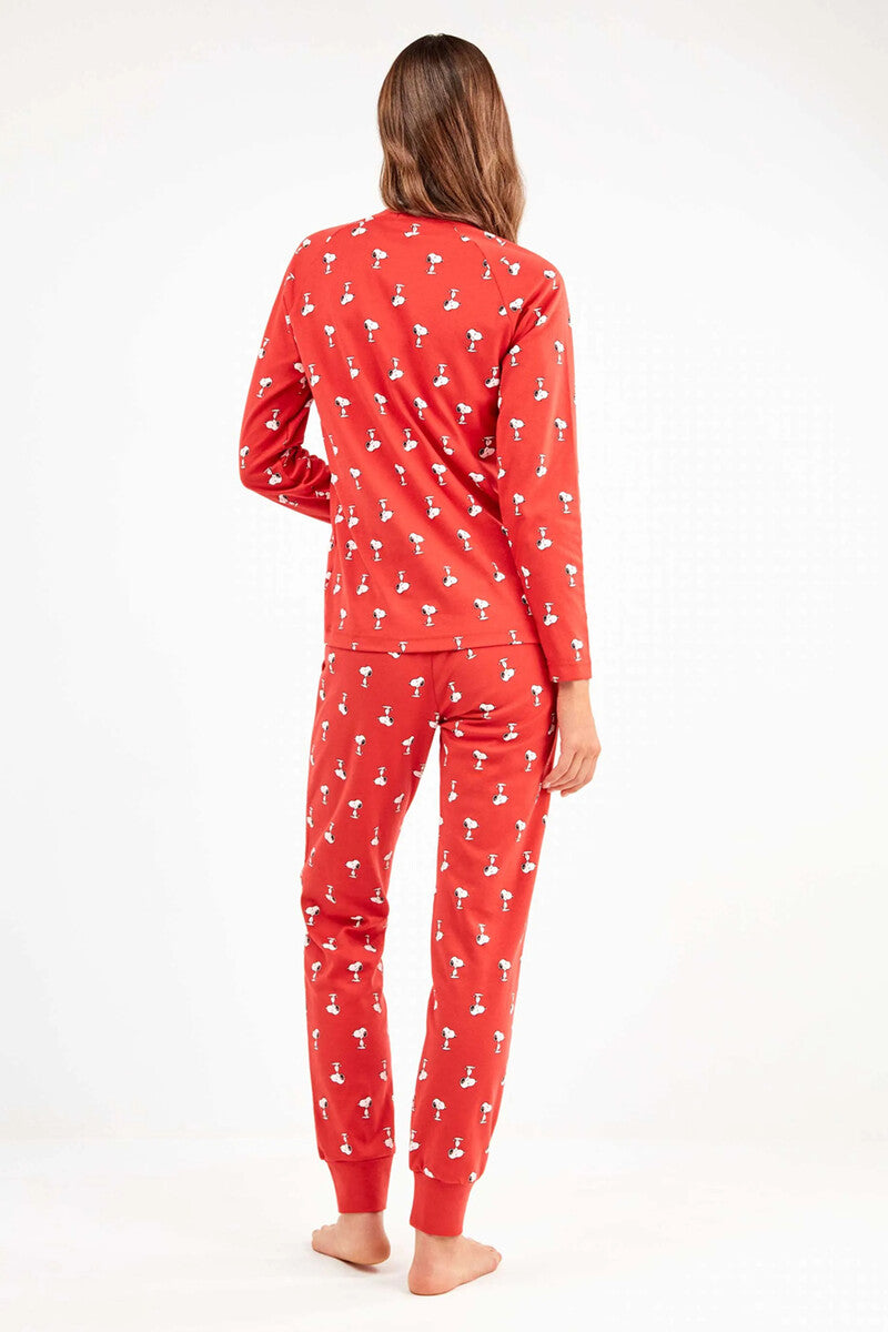 Conjunto pijama en punto interlock micro estampado Snoopy