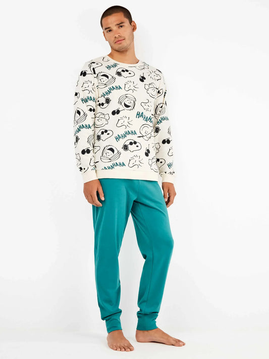 Conjunto pijama hombre Snoopy en punto interlock (Copia)