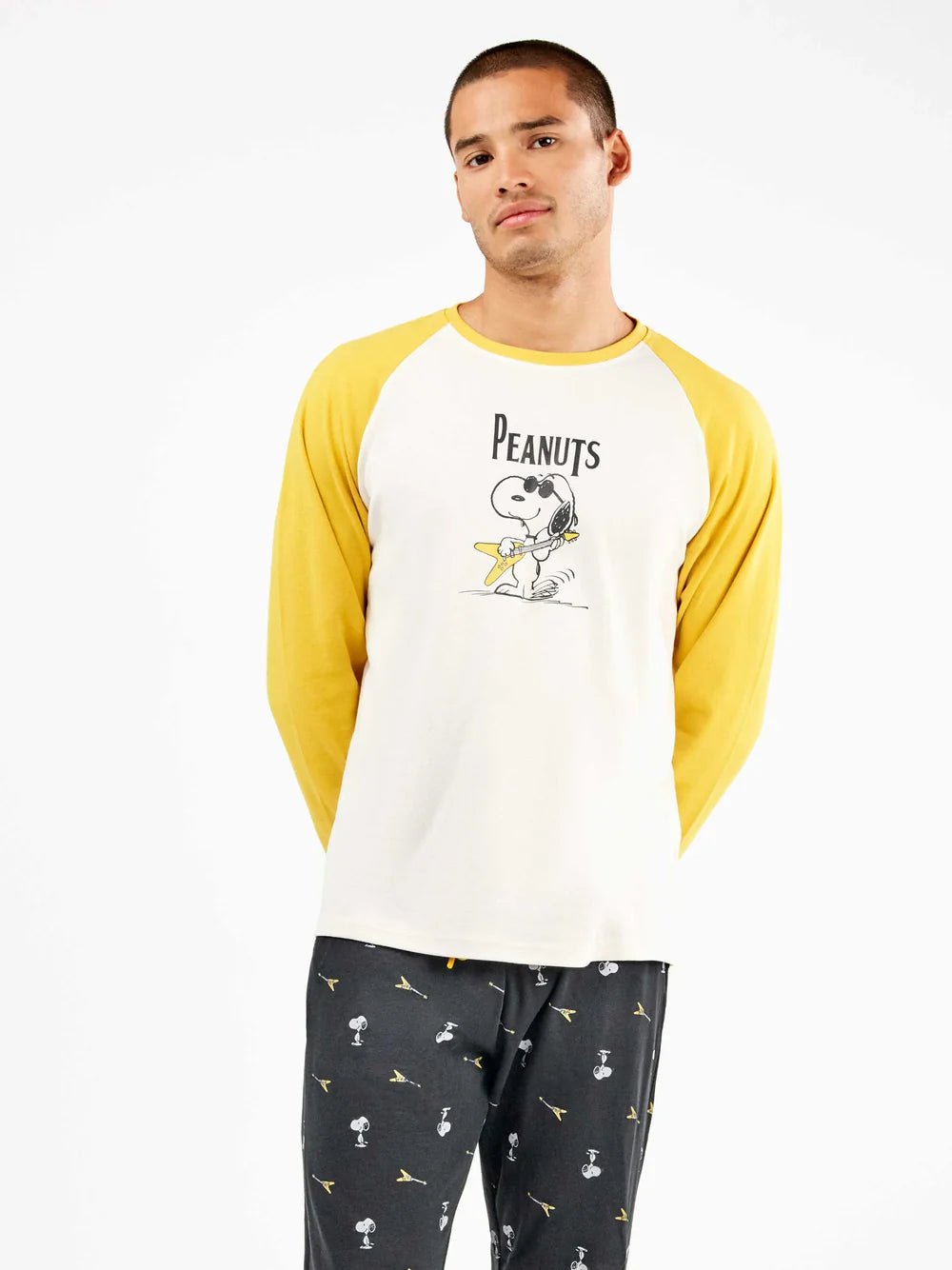 Conjunto pijama hombre Snoopy en punto interlock